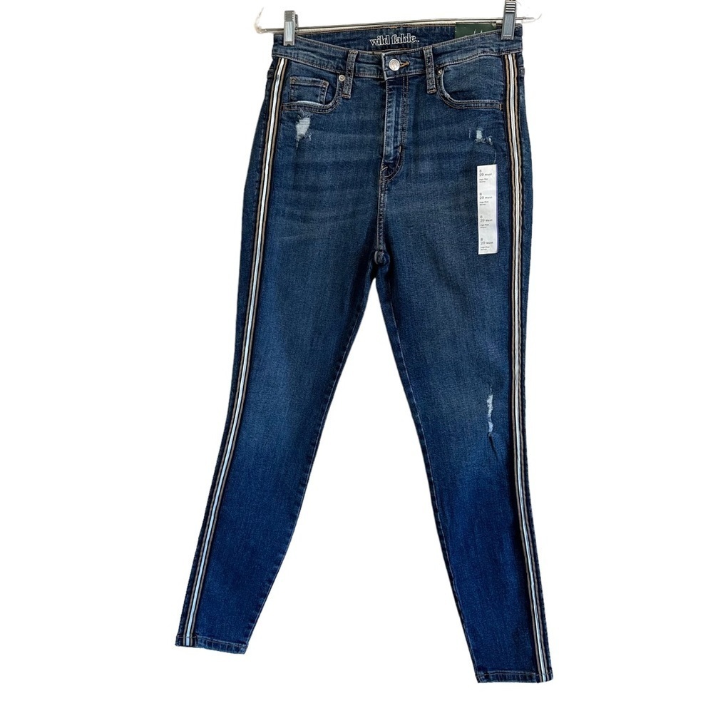 WILD FABLE High Rise Skinny Jeans with Side Tape Stripe Sz 8 / 29 - Picture 3 of 16